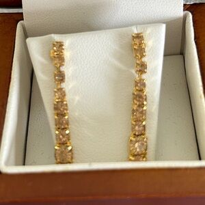 Elegant Gold Topaz Drop Earrings